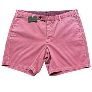 Sid Mashburn Flat Front Cotton Shorts Nantucket Red Size 38x7 Garment Dyed Twill